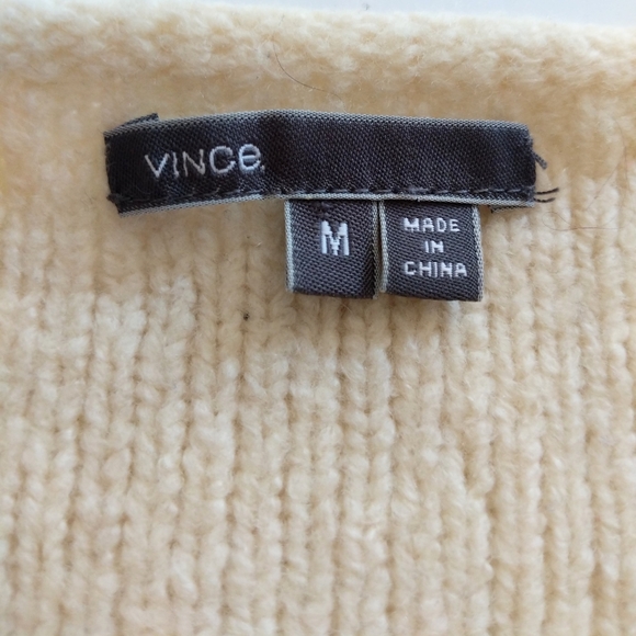 Vince 2 Tone Wool & Silk Boatneck Sweater Size Med - Picture 9 of 10
